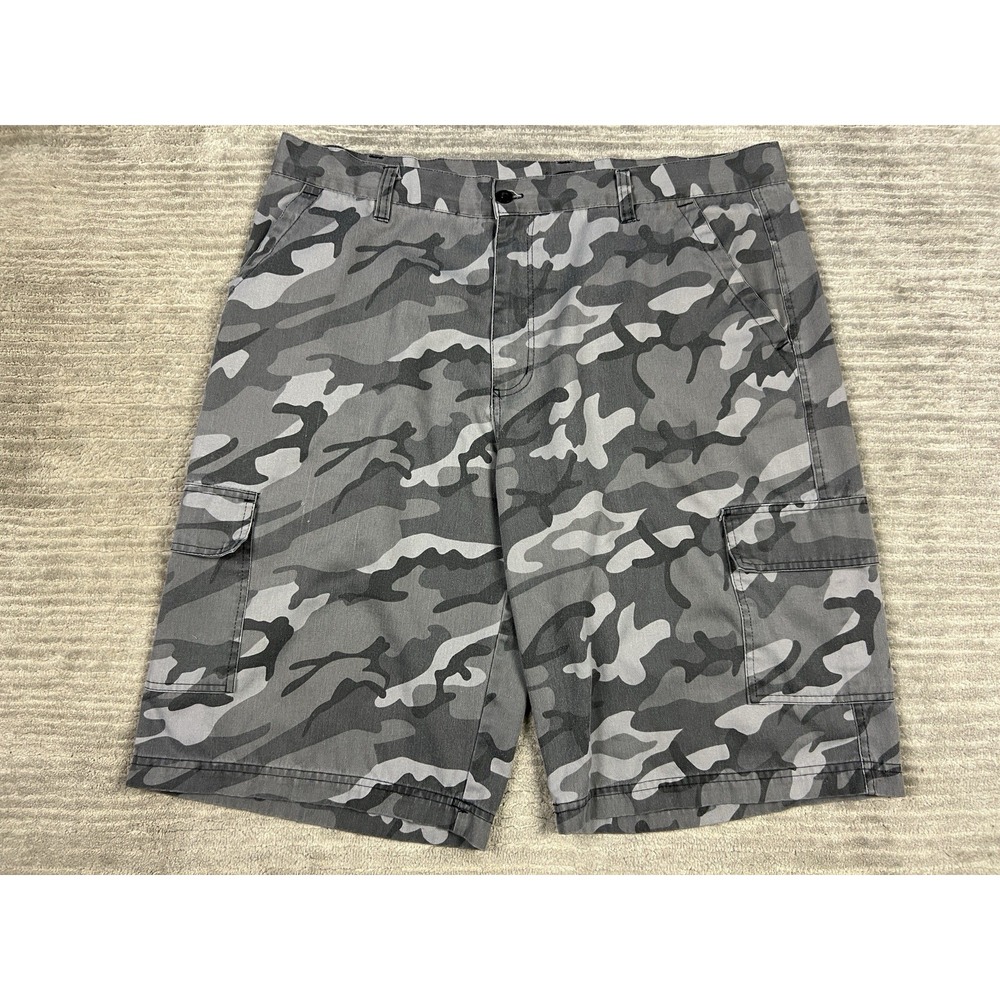 N15 Society Cargo Shorts Mens 40 Gray Urban Camo Skater‎ Baggy Outdoors